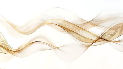 Luxurious gold spectrum line waves in a minimalistic style on white