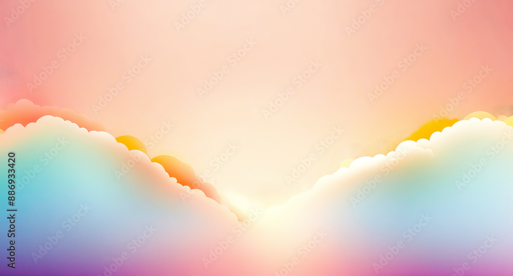 Canvas Prints Abstract Pastel Sunset with Clouds