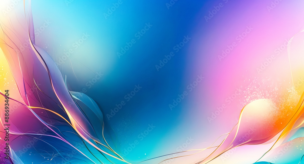 Poster abstract colorful background with swirls and glow