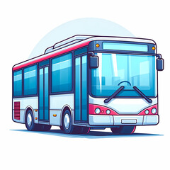 Modern Bus colorful vector illustration isolated on a white background