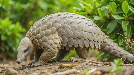 Indian Pangolin or Anteater (Manis crassicaudata) one of the most traffic/smuggled wildlife species in the world for its scales and meat 