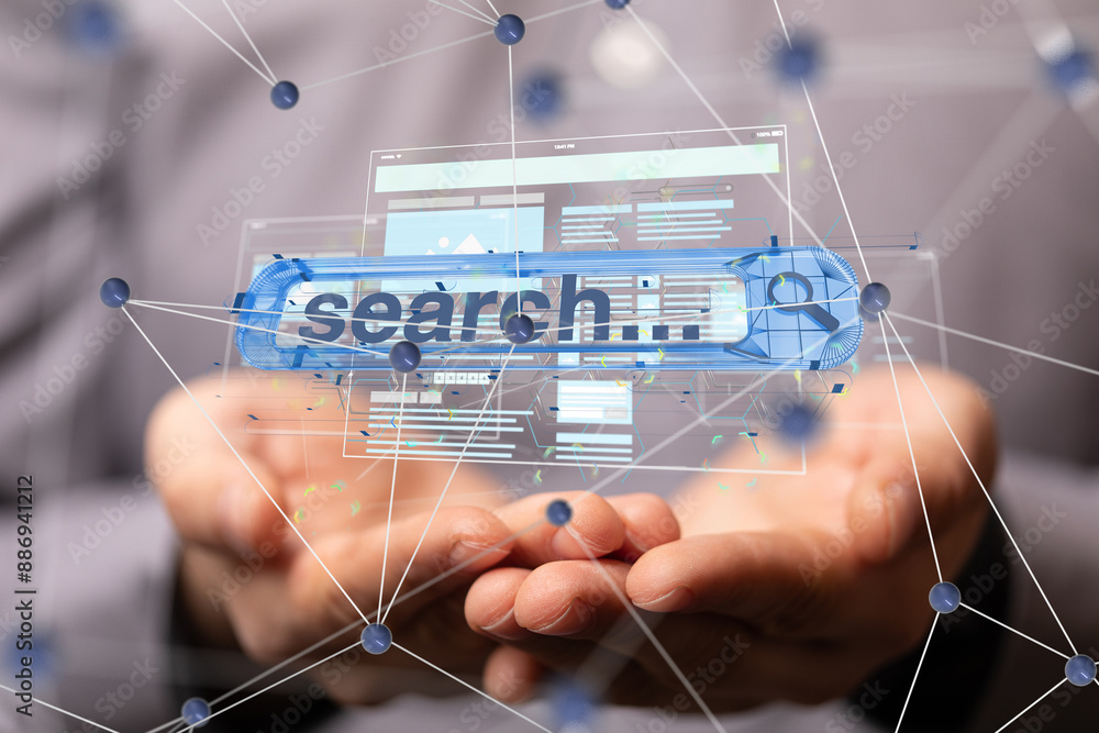 Poster Interface web application in hand