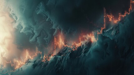 Weathering the Storm: A Line Graph Shows Financial Resilience During Challenges, generative AI