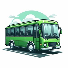 Modern Bus colorful vector illustration isolated on a white background