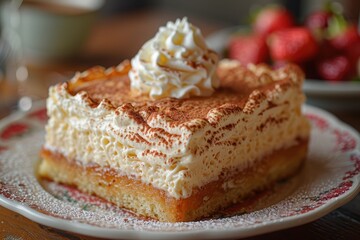 Cuba: Tres Leches Cake A sponge cake soaked in three kinds of milk - evaporated milk, condensed milk, and heavy cream - and topped with whipped cream.