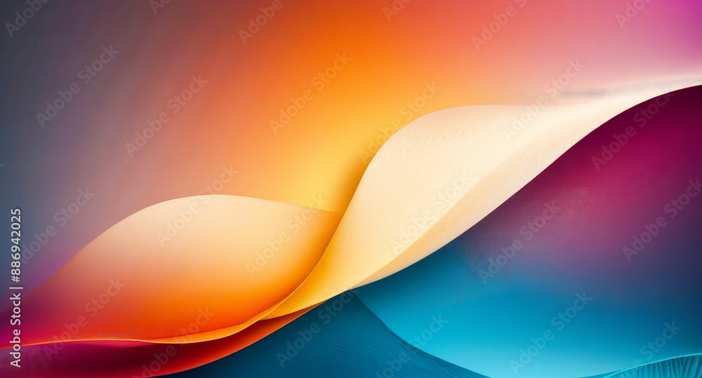 Aufkleber abstract colorful gradient background with curved shapes