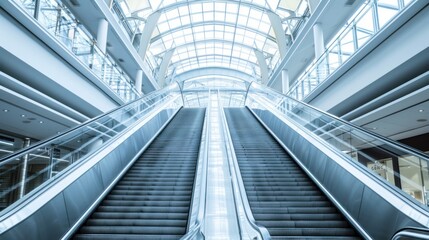 Escalator in a Modern Shopping Mall