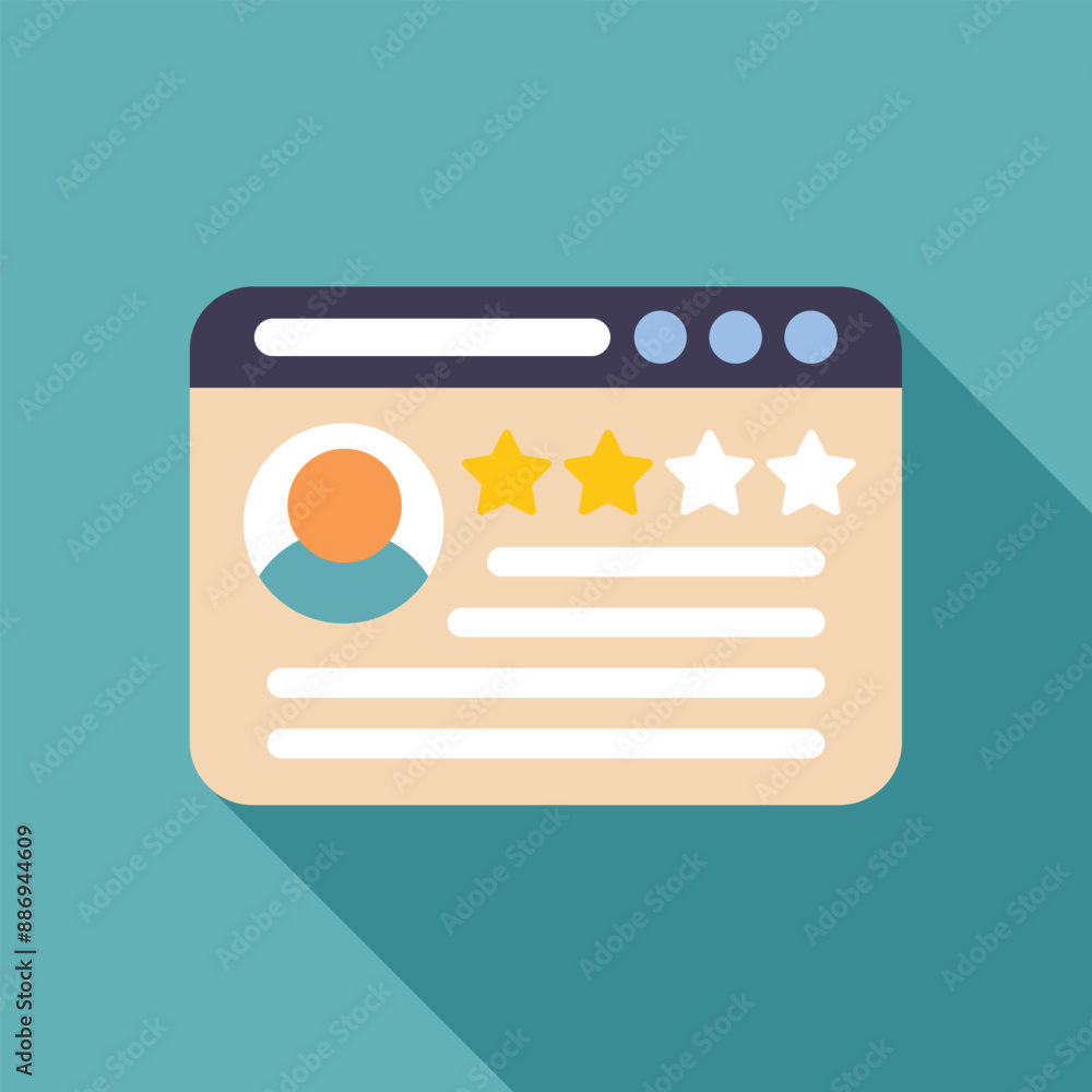 Poster website rating user experience with star review system showing four out of five stars