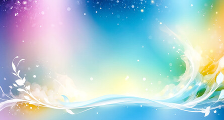 Abstract Colorful Background with Floral Design and Bokeh