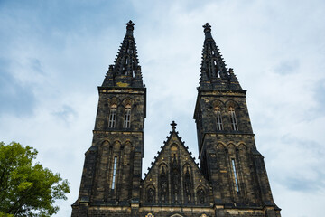 Prague, Czech Republic - Church of St. Peter and St. Paul and cemetery
