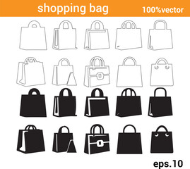 shopping bag vector set