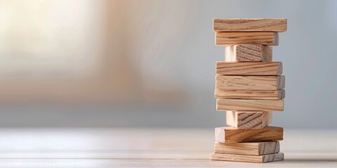 Wooden Blocks on Table