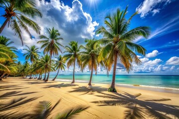 Fototapeta premium golden beach under a brilliant blue sky