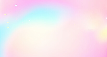 Holographic Pink and Blue Gradient Background with Stars