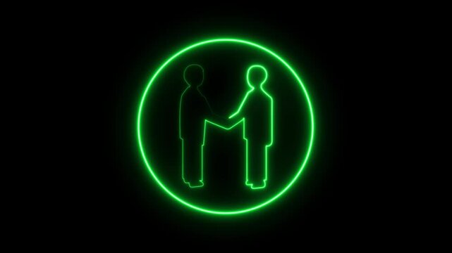 Friendship icon.neon line two friends icon..