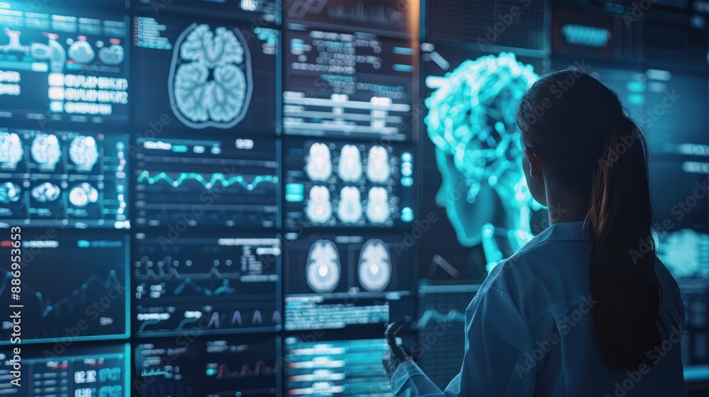 Aufkleber artificial intelligence in healthcare diagnosis, artificial intelligence in healthcare diagnosis wit