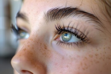 Obraz premium delicate eyelash extensions are bonded to natural lashes