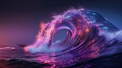 Big Neon Wave Background