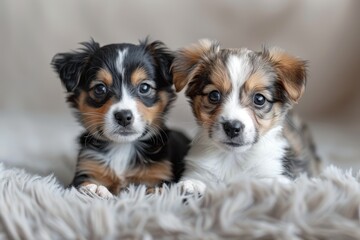 Cute puppies or kittens in playful poses, suitable for pet-related articles or advertisements.