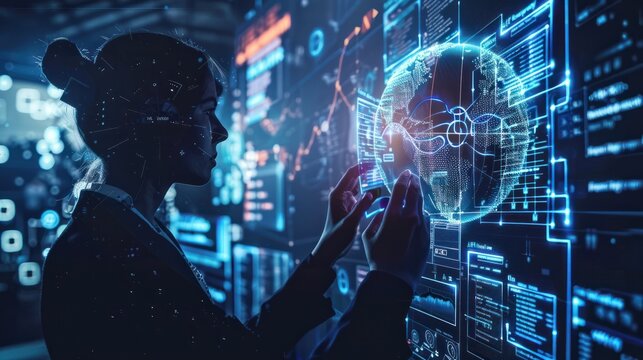 business focused on financial technology solutions, showcasing digital banking, mobile finance apps, and innovative FinTech services, AI