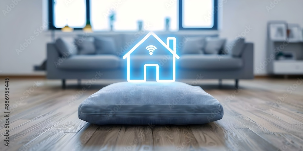 Poster modern smart home setup with interconnected devices for seamless technology integration. concept sma