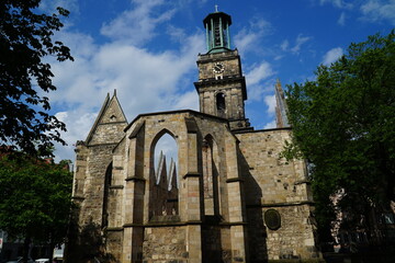 Fototapeta premium The church Aegidienkirche was built in the 14th century in the centre of Hanover. It was destroyed in World War II, and was left in ruins as a war memorial.