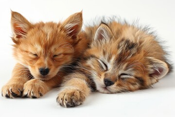 Obraz premium Cute puppies or kittens in playful poses, suitable for pet-related articles or advertisements.