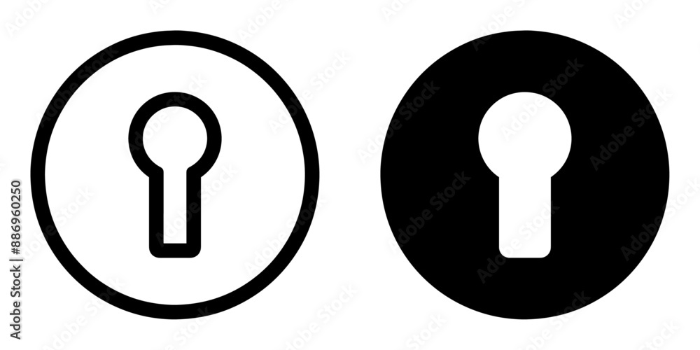 Poster ofvs636 outlinefilledvectorsign ofvs - key hole vector icon . keyhole . circle . isolated transparen