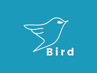 Minimalist bird line art logo design