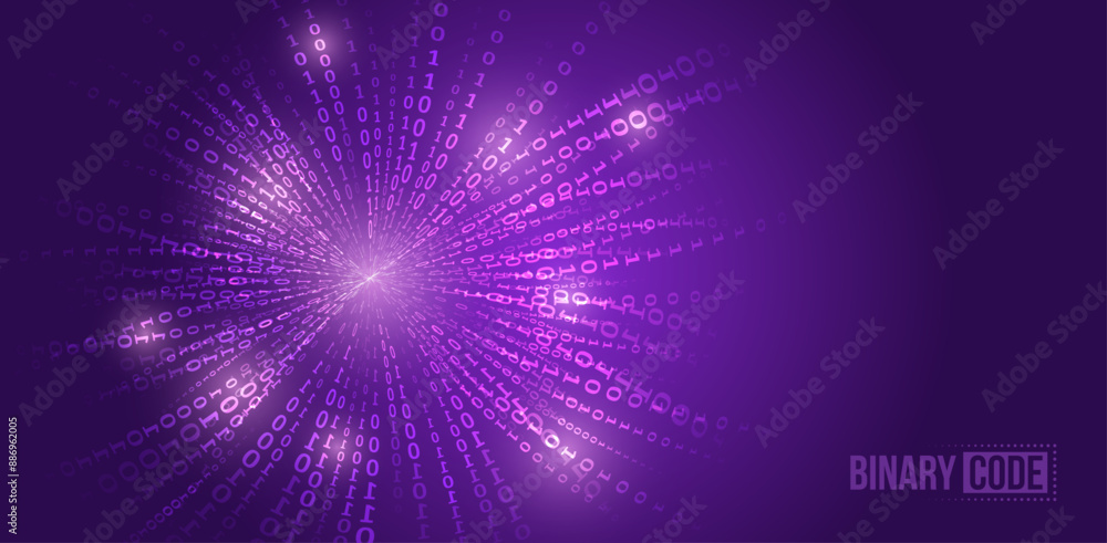 Leinwandbilder Binary code, artificial intelligence. Program code. Computer background of numbers. Sphere consisting of data. Analytics, sorting, structuring, transferring information. Blue background with data flow