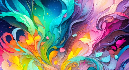 Naklejka premium Abstract Colorful Floral Background