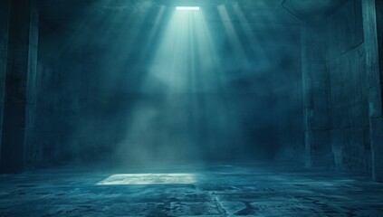 Eerie Blue Light in Abandoned Room