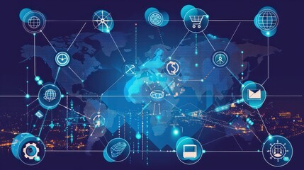 Obraz premium Global AML Regulations, world map with icons of international AML standards, cross-border transactions,