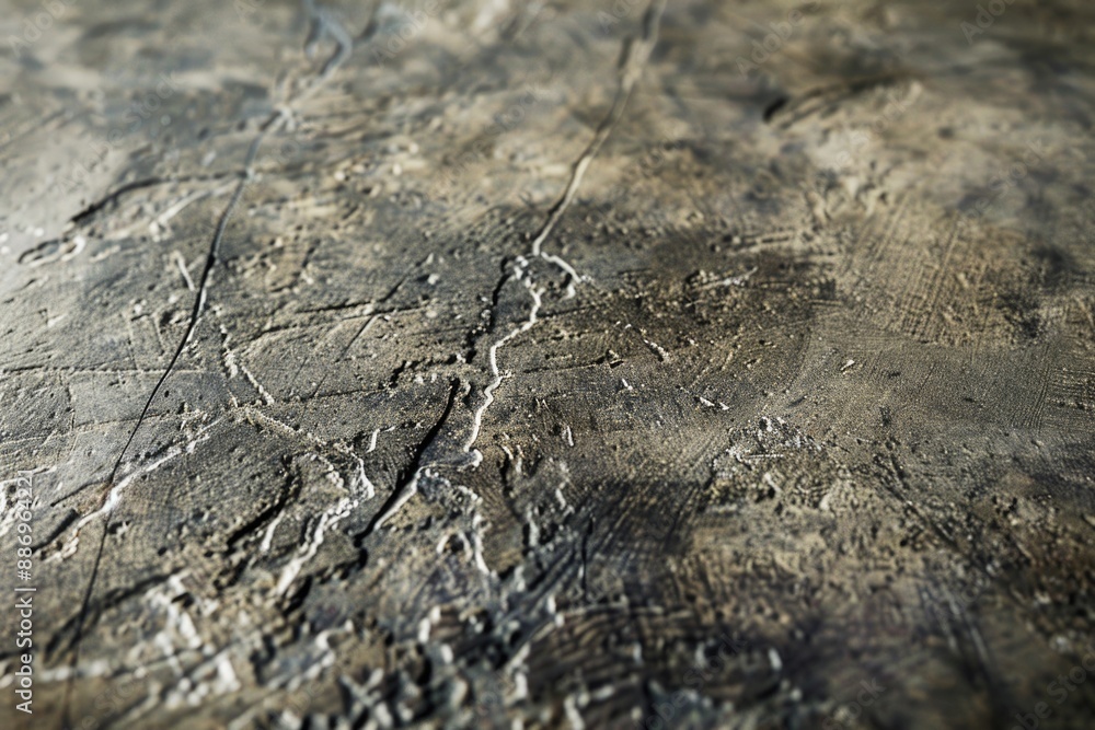Aufkleber close-up view of a metal surface with visible scratches and marks