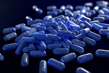 Scattered White Pills and Orange-Colored Capsules. Beautiful simple AI generated image in 4K, unique.
