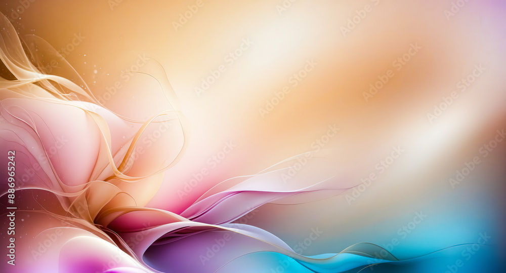 Poster abstract colorful background with smooth wavy lines