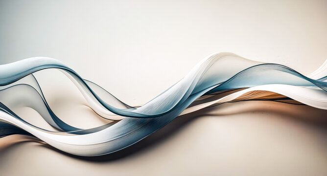 Abstract Background with Swirling Waves in Blue, White, and Brown
