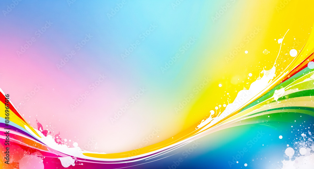 Poster abstract colorful background with swirls and splatter