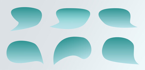 The elements include empty bubbles of different shapes, which are intended for use in illustrations, communication designs and social media.