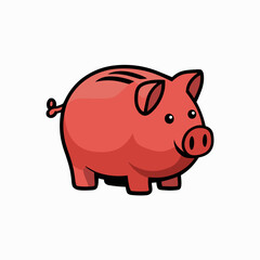 Cartoon Character of a Pig vector logo .Cartoon piggy in esport style logo illustration