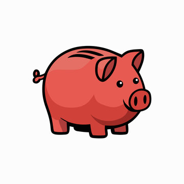 Cartoon Character of a Pig vector logo .Cartoon piggy in esport style logo illustration