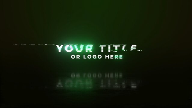 Modern Glowing Glitch Logo and Text Title Intro