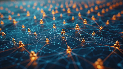 Concept of professional social network, connections between people