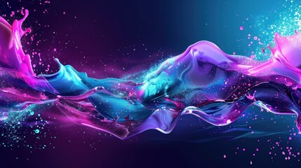Abstract Liquid Swirls in Vibrant Hues
