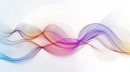 Obraz premium Muted spectrum line waves with a simple and elegant minimalist style on white