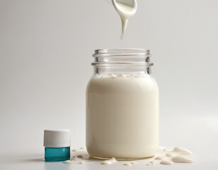 Pouring Fresh Yogurt into a Jar: Minimalist Dairy Photography