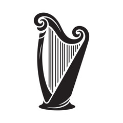 Harp silhouette vector illustration