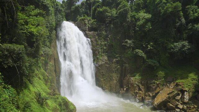 Majestic Haew Narok Waterfall in Khao Yai National Park, Thailand. A stunning natural wonder.