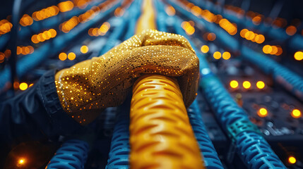 connecting network cables to computer server