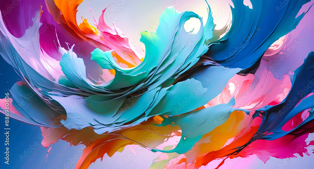 Poster Abstract Colorful Swirls